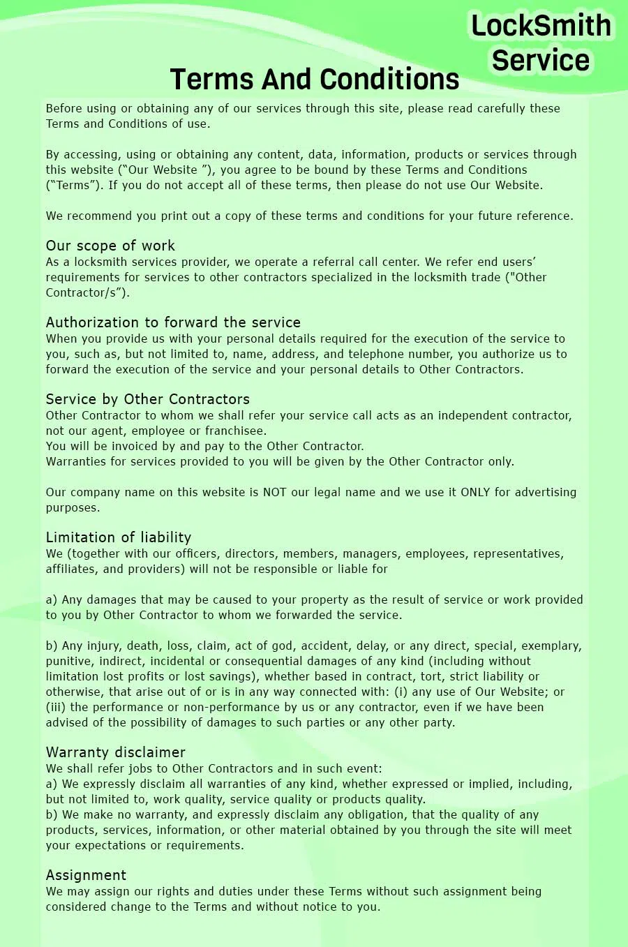 Cincinnati Locksmith Solution, Cincinnati, OH 513-642-8023 - terms-ls